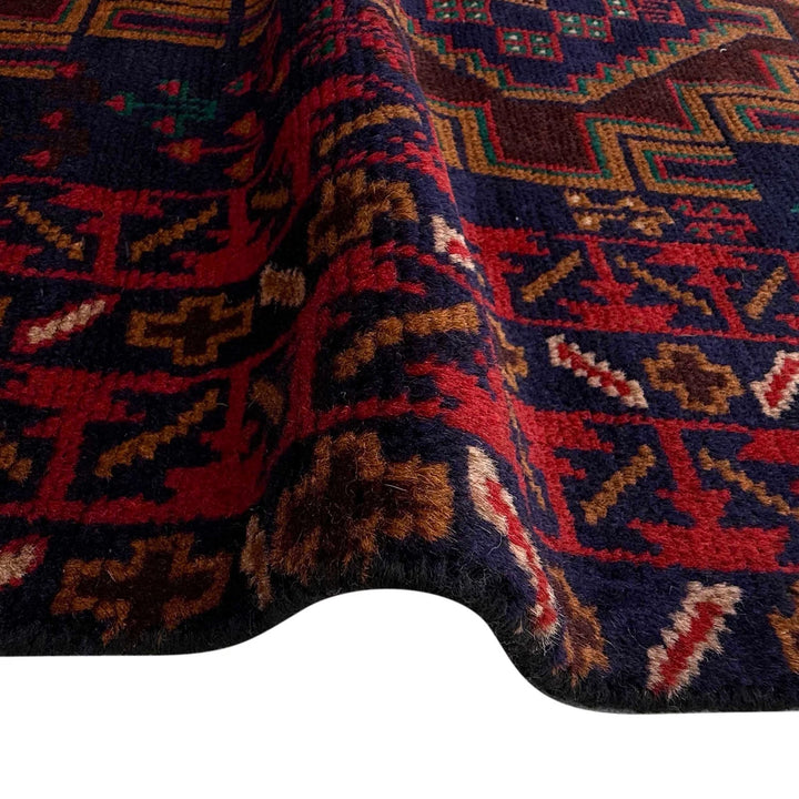 Afghan Baluchi Rug 2' 9" x 6' 5" Hand-Knotted | No. AL12767