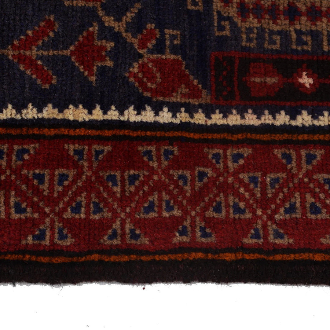 Blue Afghan Prayer Rug 2' 10" x 4' 8" Hand-Knotted | No. AL12794