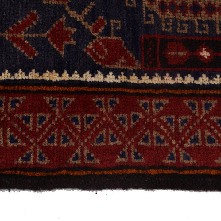Blue Afghan Prayer Rug 2' 10" x 4' 8" Hand-Knotted | No. AL12794