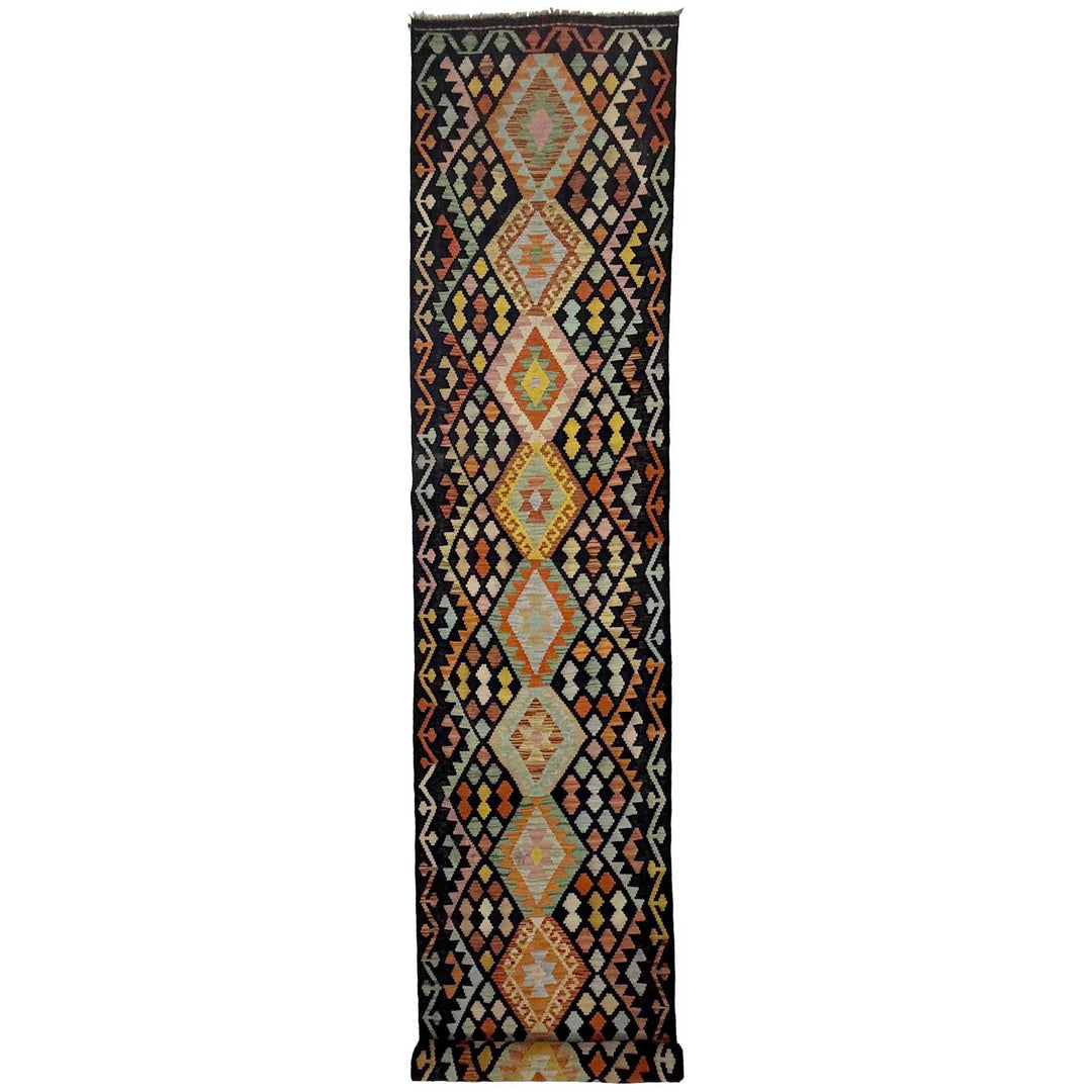 Afghan Vegetable Kilim Rug 2' 11" x 15' 10" Flat-Weave | No. AL128324