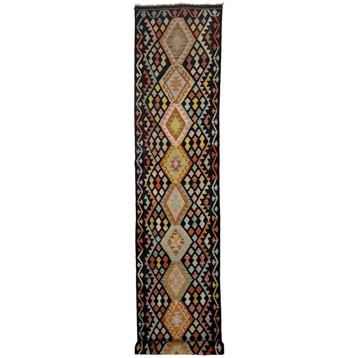 Afghan Vegetable Kilim Rug 2' 11" x 15' 10" Flat-Weave | No. AL128324