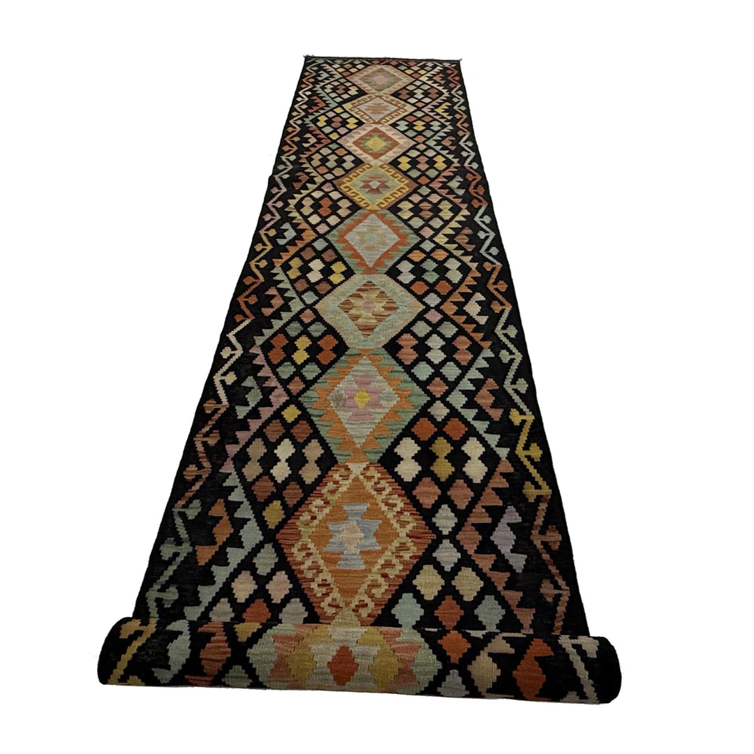 Afghan Vegetable Kilim Rug 2' 11" x 15' 10" Flat-Weave | No. AL128324