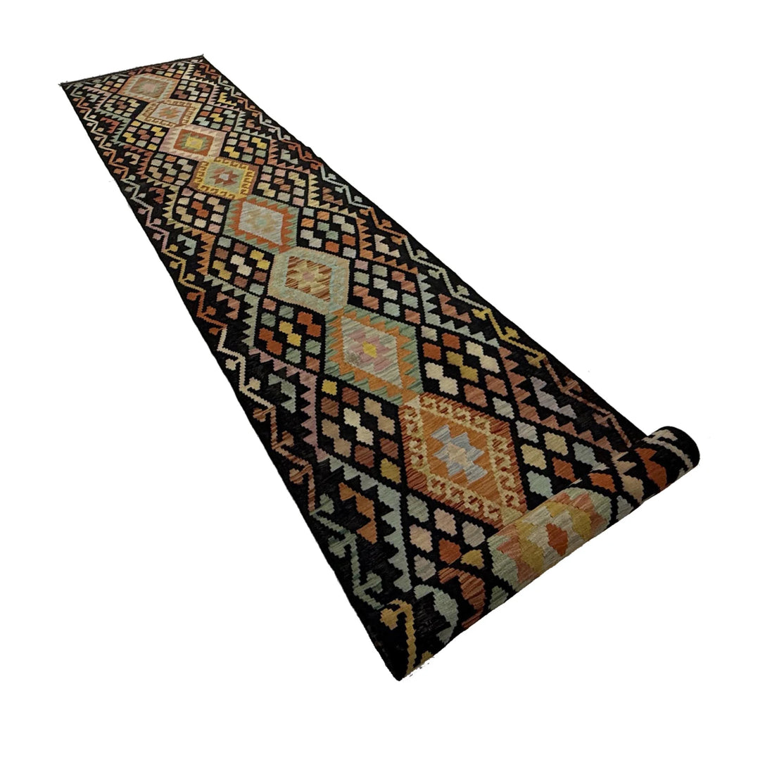 Afghan Vegetable Kilim Rug 2' 11" x 15' 10" Flat-Weave | No. AL128324