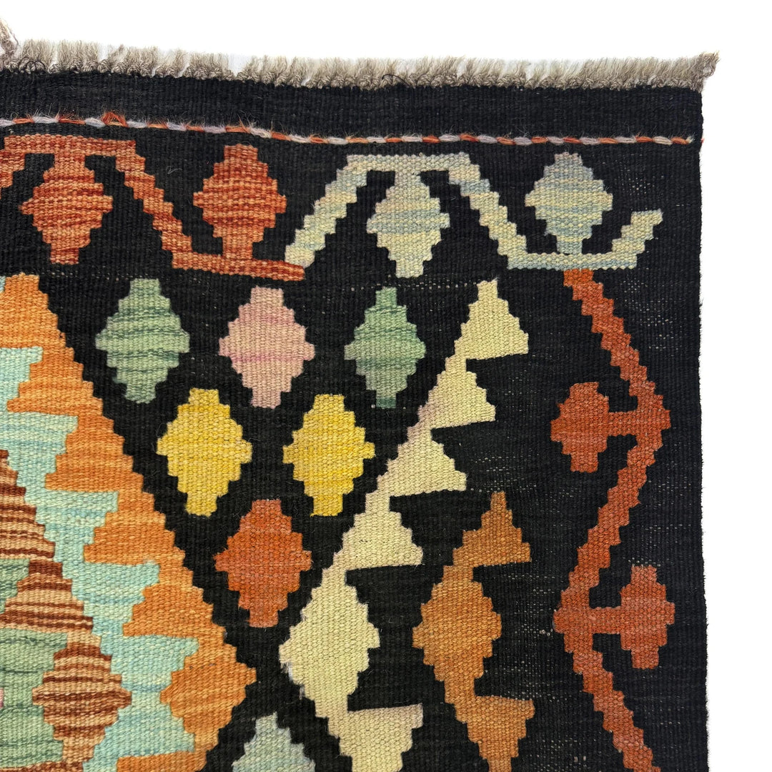 Afghan Vegetable Kilim Rug 2' 11" x 15' 10" Flat-Weave | No. AL128324