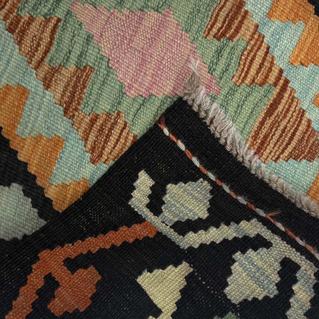 Afghan Vegetable Kilim Rug 2' 11" x 15' 10" Flat-Weave | No. AL128324