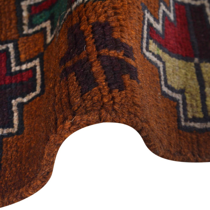 Brown Afghan Baluchi Rug 2' 3" x 6' 9" Hand-Knotted | No. AL12844
