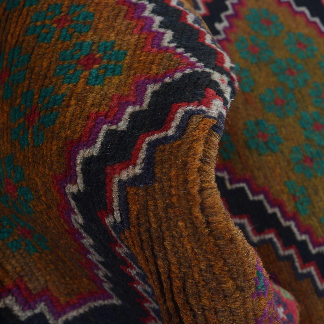 Brown Afghan Baluchi Rug 2' 3" x 6' 9" Hand-Knotted | No. AL12844