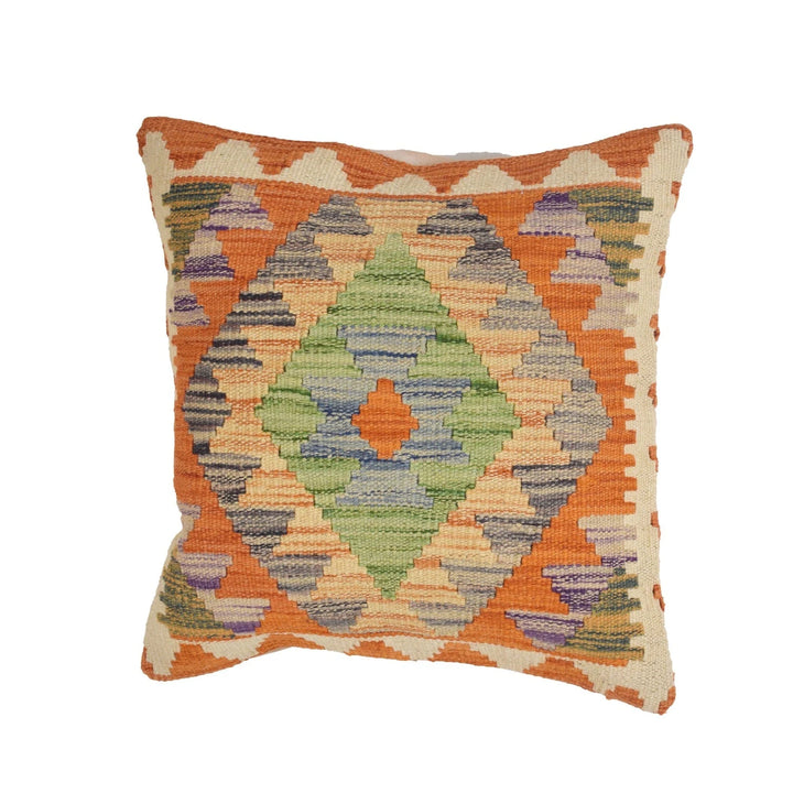 Afghan Kilim Cushion Cover 1' 5" x 1' 6" Flat-Weave | No. AL12859