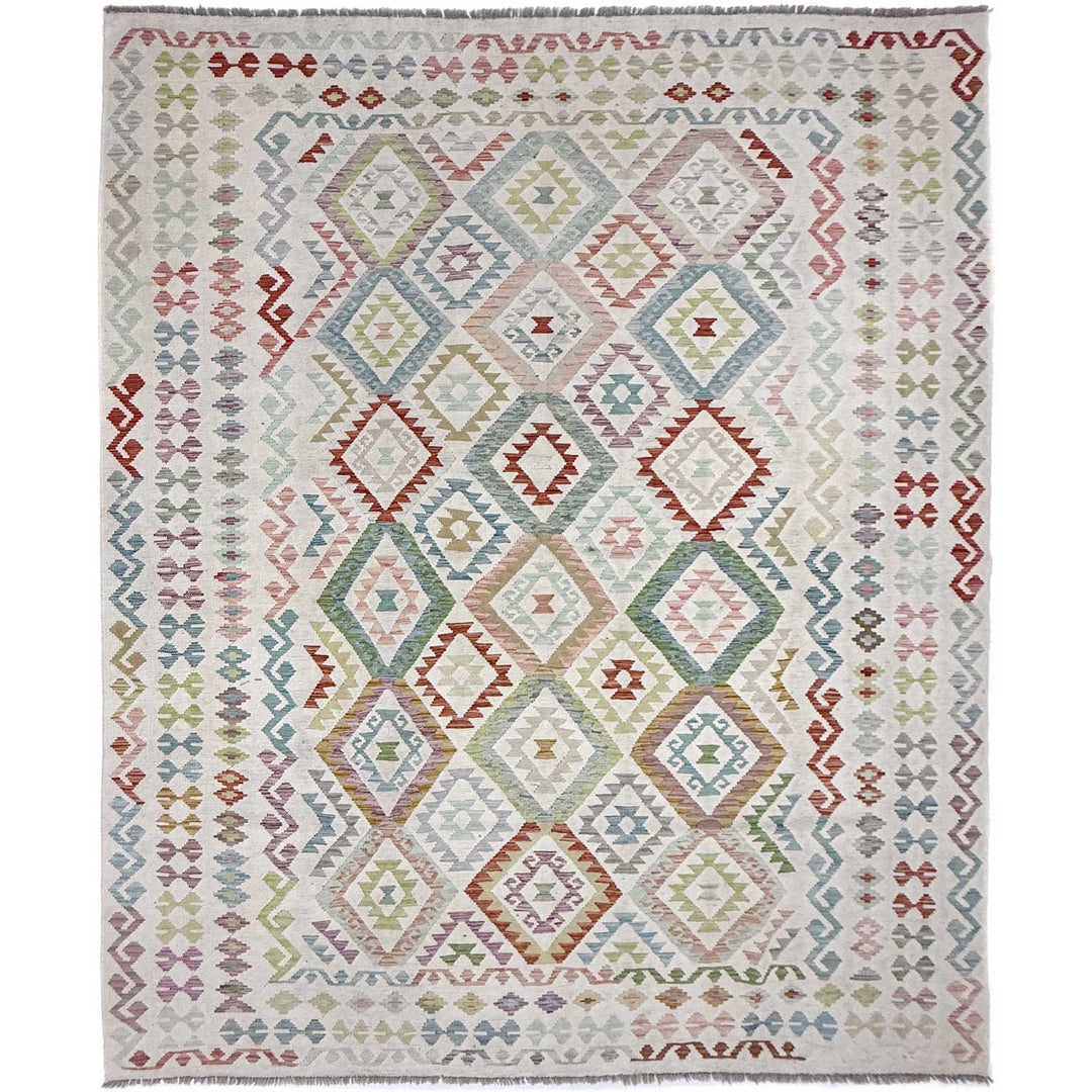 Afghan Kilim Rug 8' 8" x 11' 7" Flat-Weave | No. AL12892