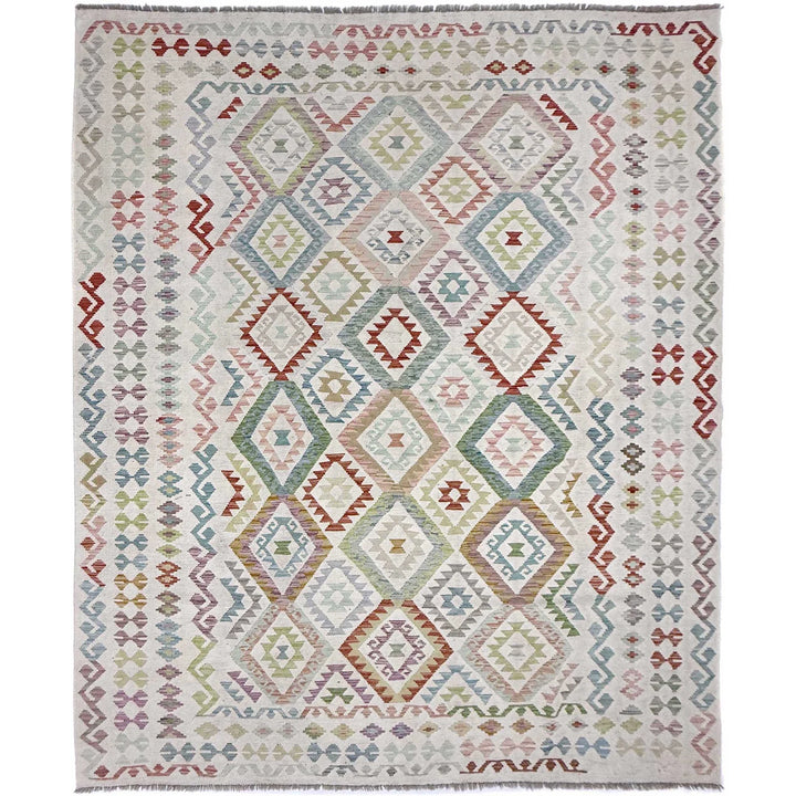 Afghan Kilim Rug 8' 8" x 11' 7" Flat-Weave | No. AL12892