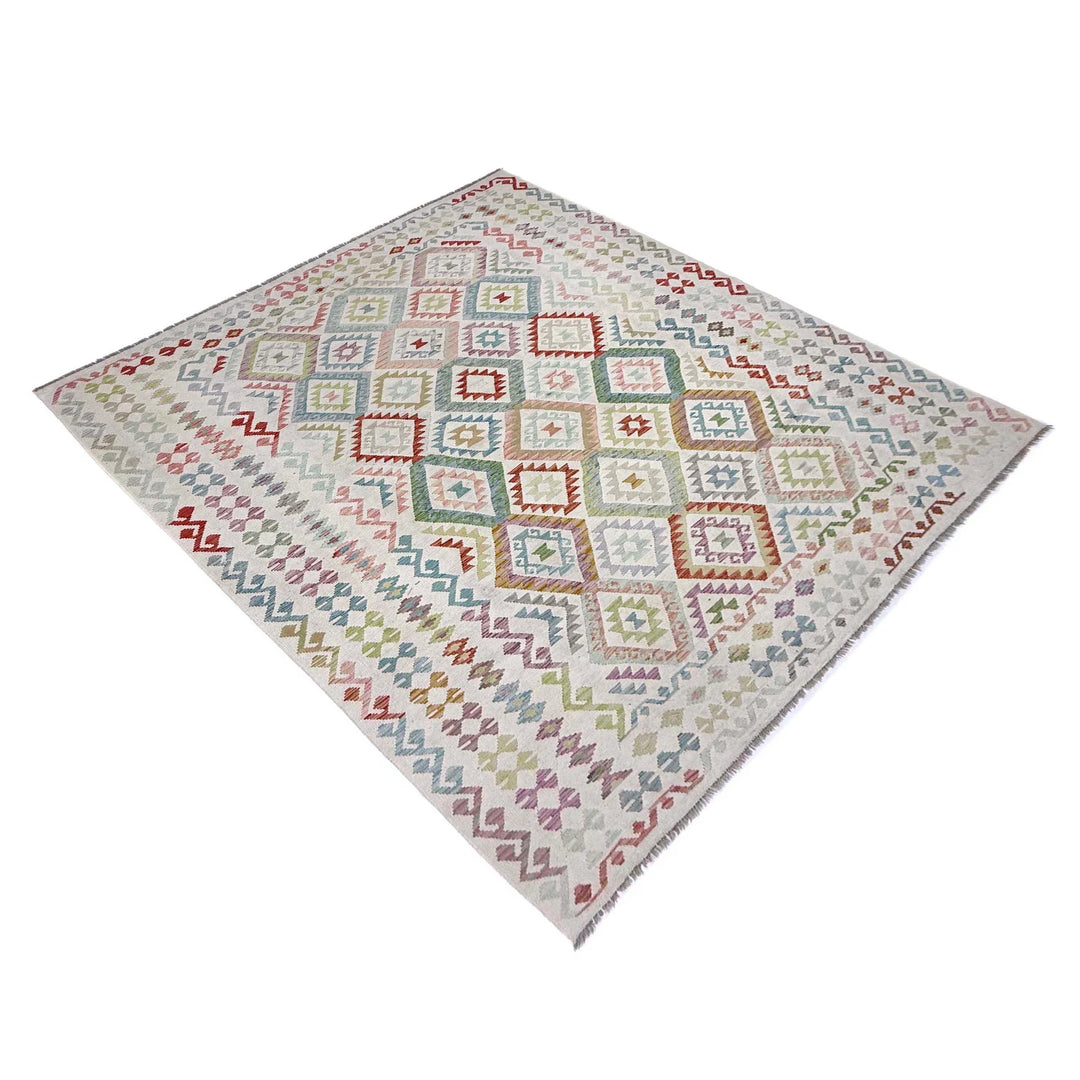Afghan Kilim Rug 8' 8" x 11' 7" Flat-Weave | No. AL12892