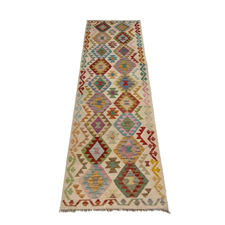 Afghan Kilim Rug 2' 10" x 10' 6" Flat-Weave | No. AL12912