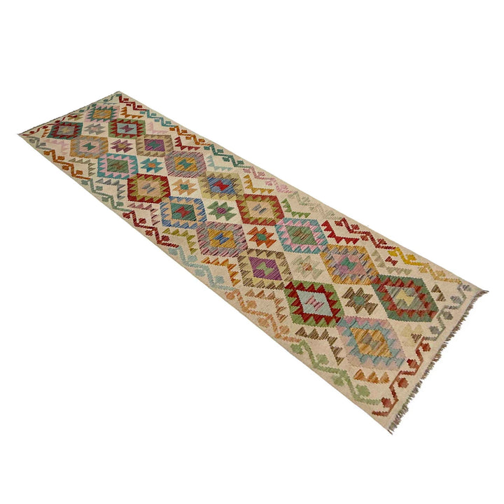 Afghan Kilim Rug 2' 10" x 10' 6" Flat-Weave | No. AL12912