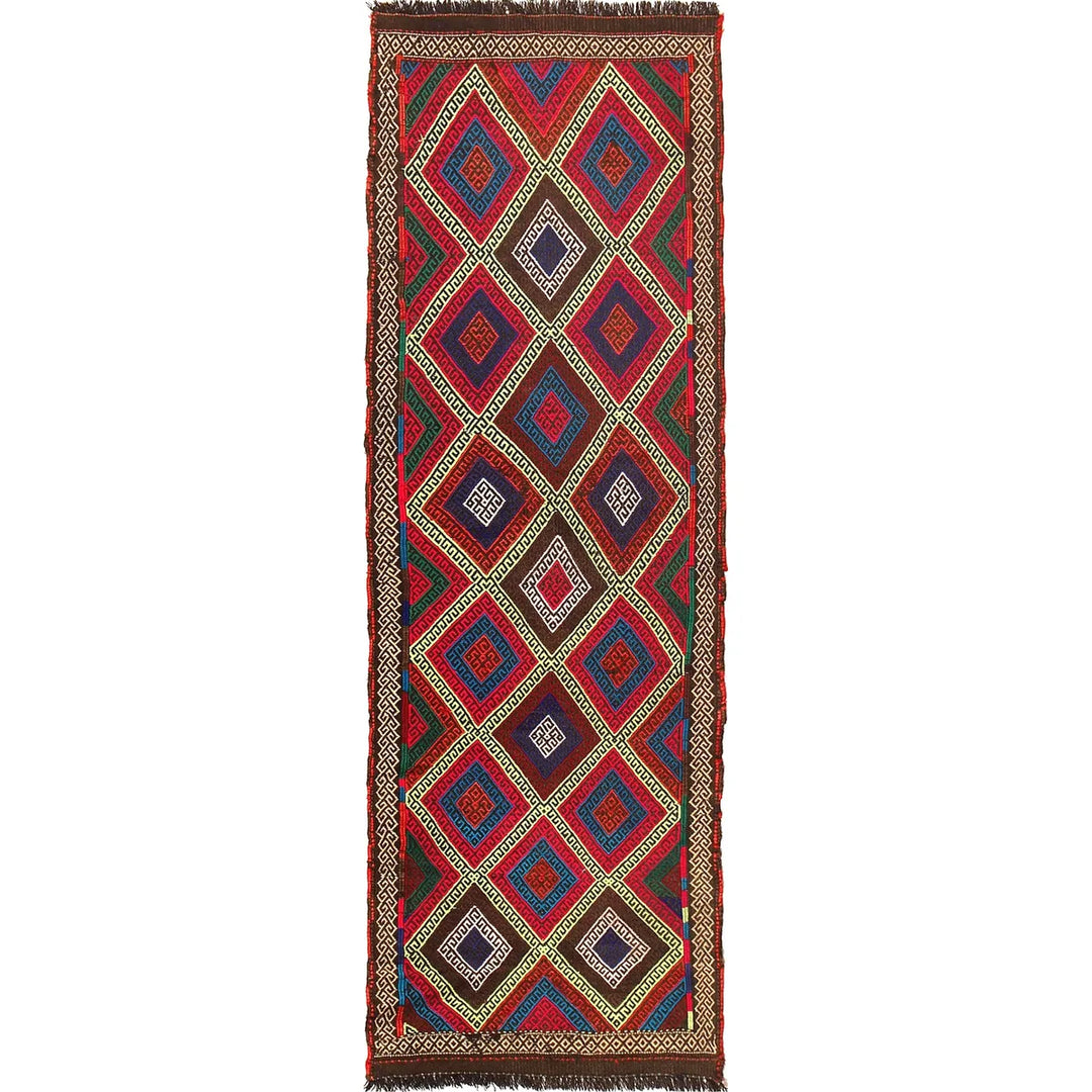 Afghan Suzuni Rug 2' 2" x 6' 7" Flat-Weave | No. AL12935
