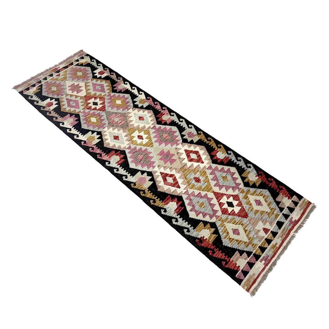 Afghan Vegetable Kilim Rug 2' 8" x 9' 5" Flat-Weave | No. AL129388