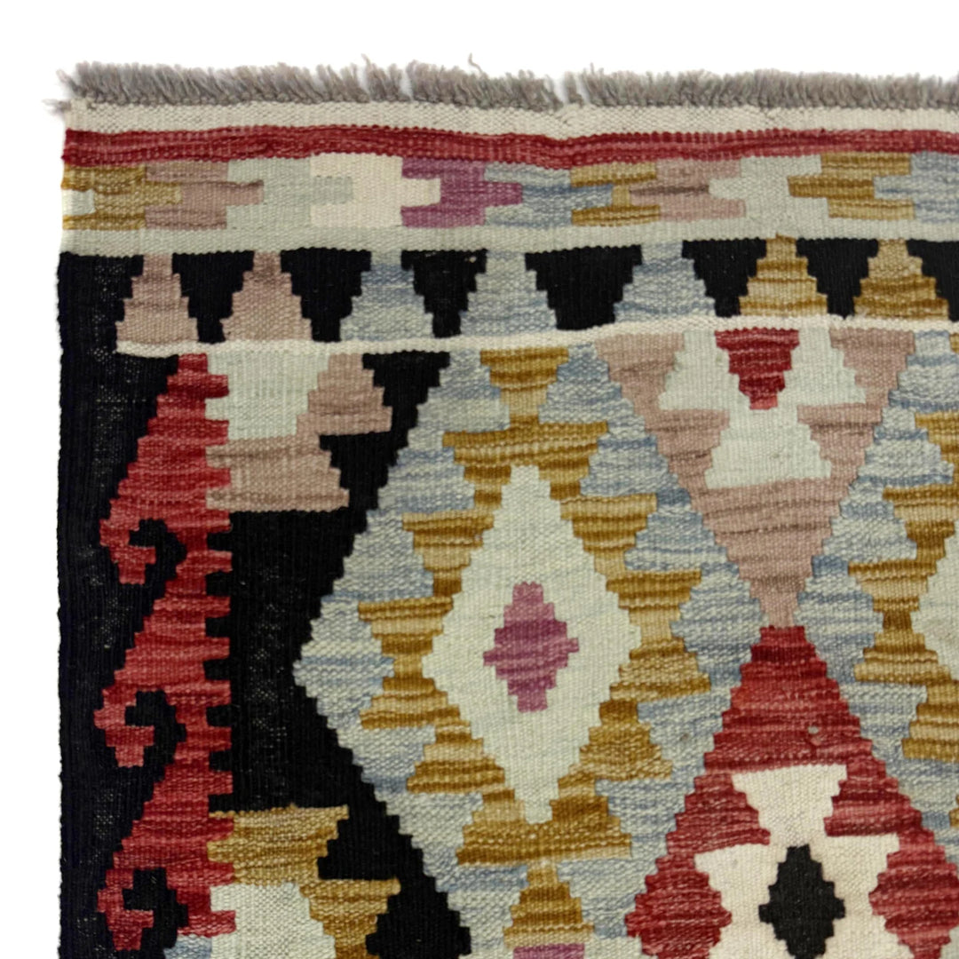Afghan Vegetable Kilim Rug 2' 8" x 9' 5" Flat-Weave | No. AL129388
