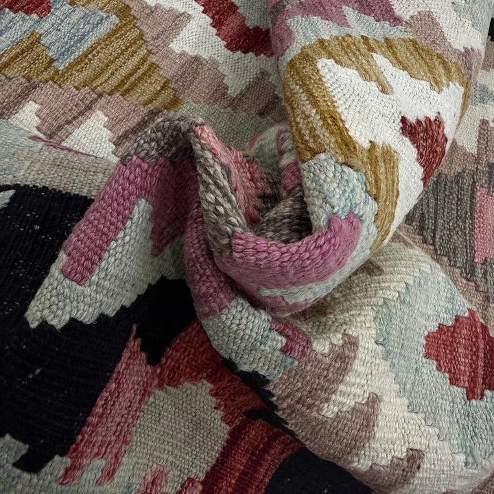 Afghan Vegetable Kilim Rug 2' 8" x 9' 5" Flat-Weave | No. AL129388