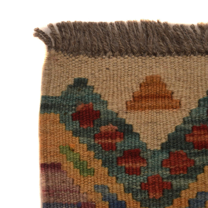 Afghan Kilim Rug 2' 11" x 3' 11" Flat-Weave | No. AL12938
