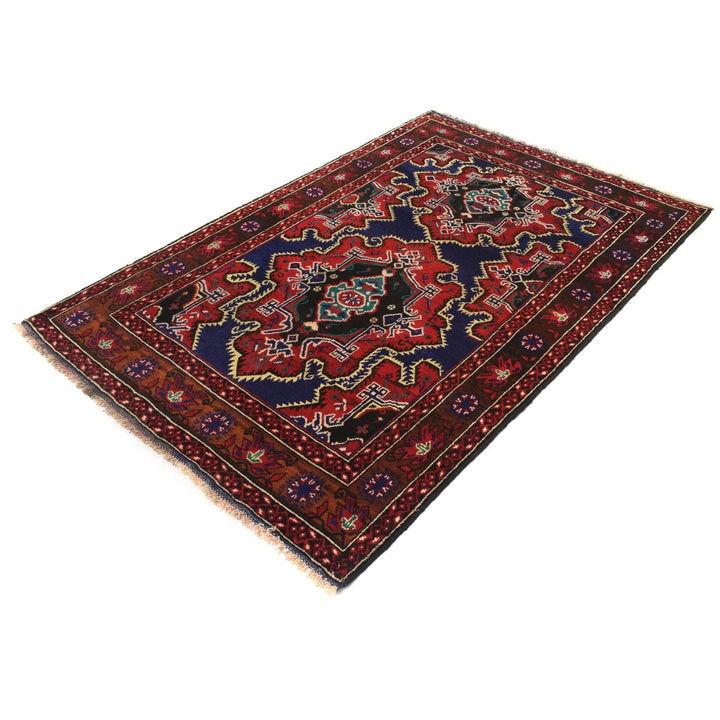Afghan Baluchi Rug 4' 2" x 6' 4" Hand-Knotted | No. AL12945