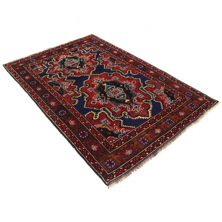 Afghan Baluchi Rug 4' 2" x 6' 4" Hand-Knotted | No. AL12945