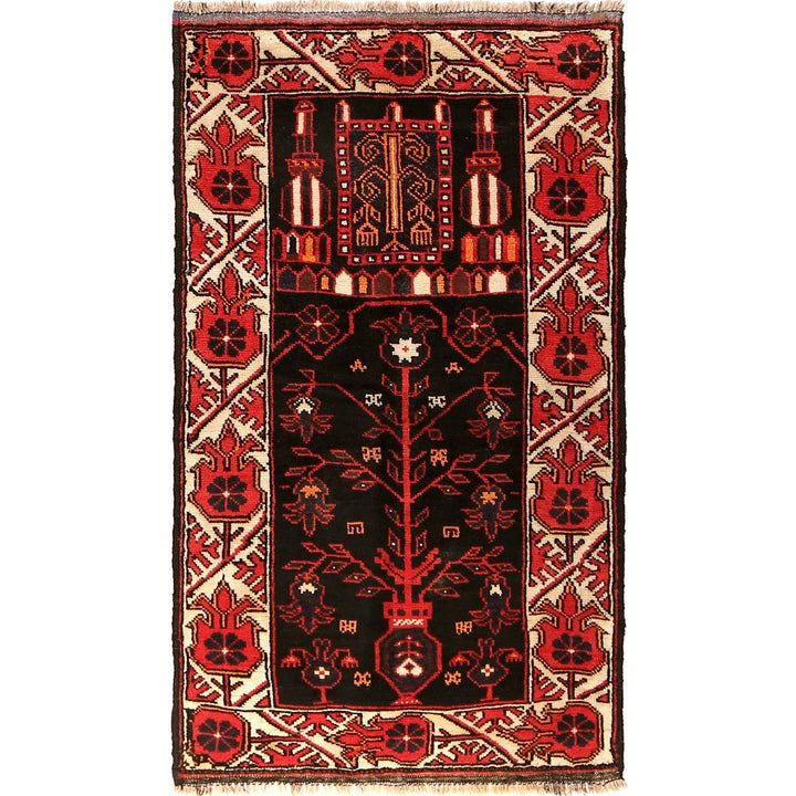 Afghan Prayer Rug 2' 11" x 5' 1" Hand-Knotted | No. AL12989