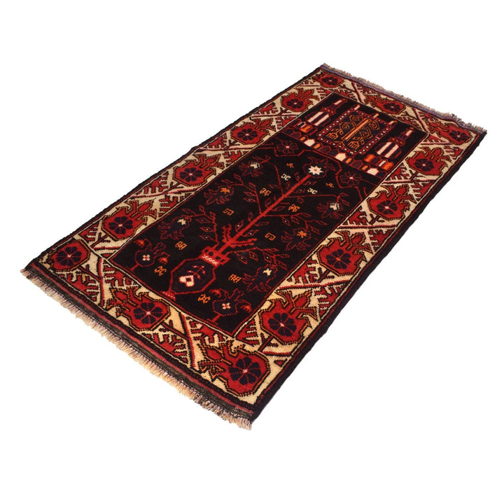 Afghan Prayer Rug 2' 11" x 5' 1" Hand-Knotted | No. AL12989