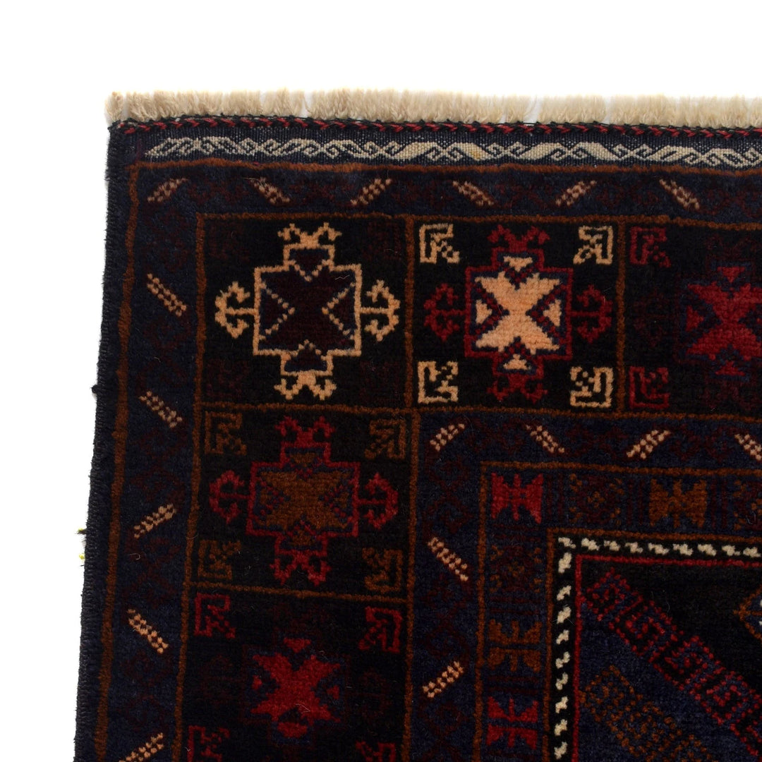 Afghan Baluchi Rug 4' 1" x 7' 2" Hand-Knotted | No. AL13074