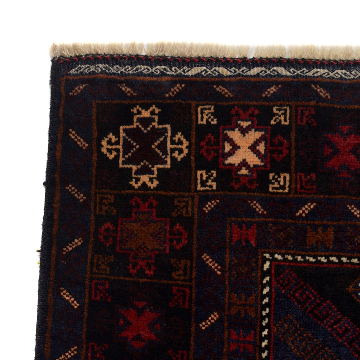 Afghan Baluchi Rug 4' 1" x 7' 2" Hand-Knotted | No. AL13074