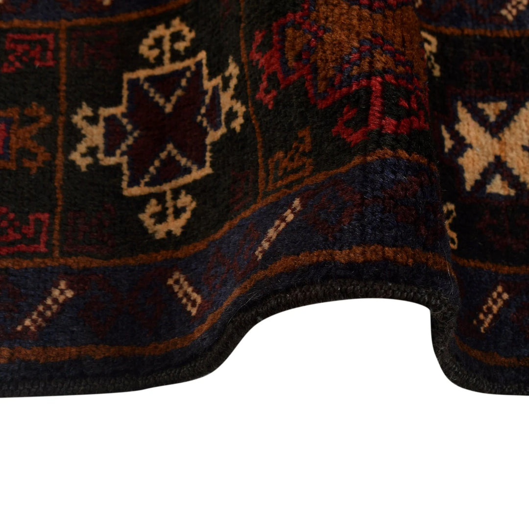 Afghan Baluchi Rug 4' 1" x 7' 2" Hand-Knotted | No. AL13074