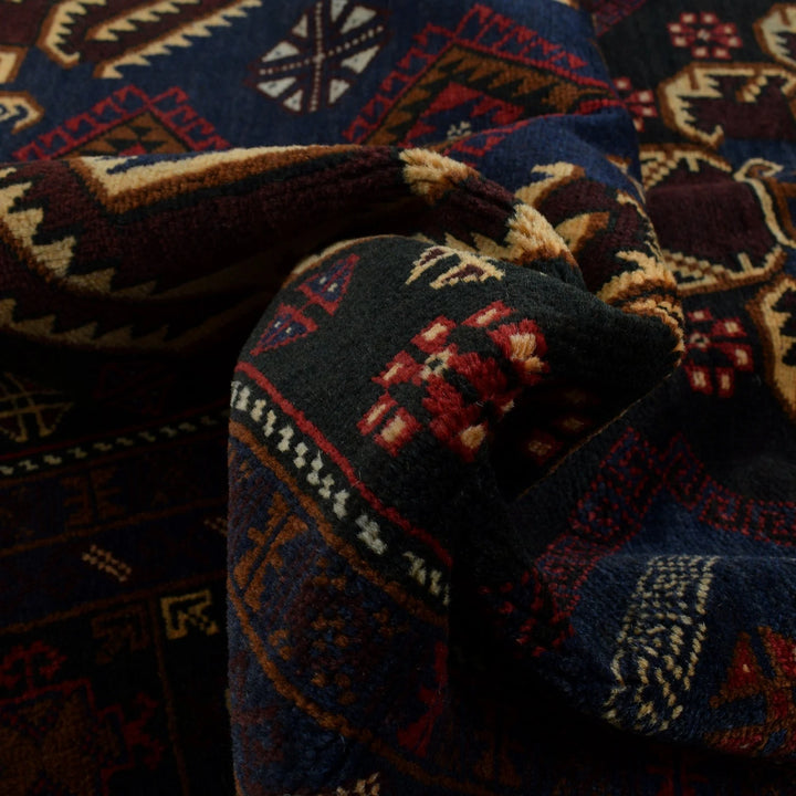 Afghan Baluchi Rug 4' 1" x 7' 2" Hand-Knotted | No. AL13074