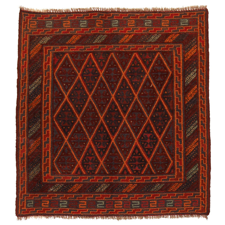 Afghan Mashwani Rug 3' 10" x 3' 11" Hand-Knotted | No. AL13293