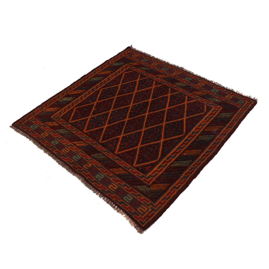 Afghan Mashwani Rug 3' 10" x 3' 11" Hand-Knotted | No. AL13293