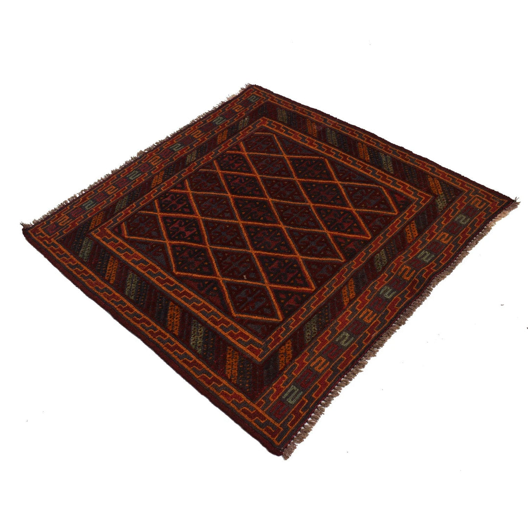 Afghan Mashwani Rug 3' 10" x 3' 11" Hand-Knotted | No. AL13293