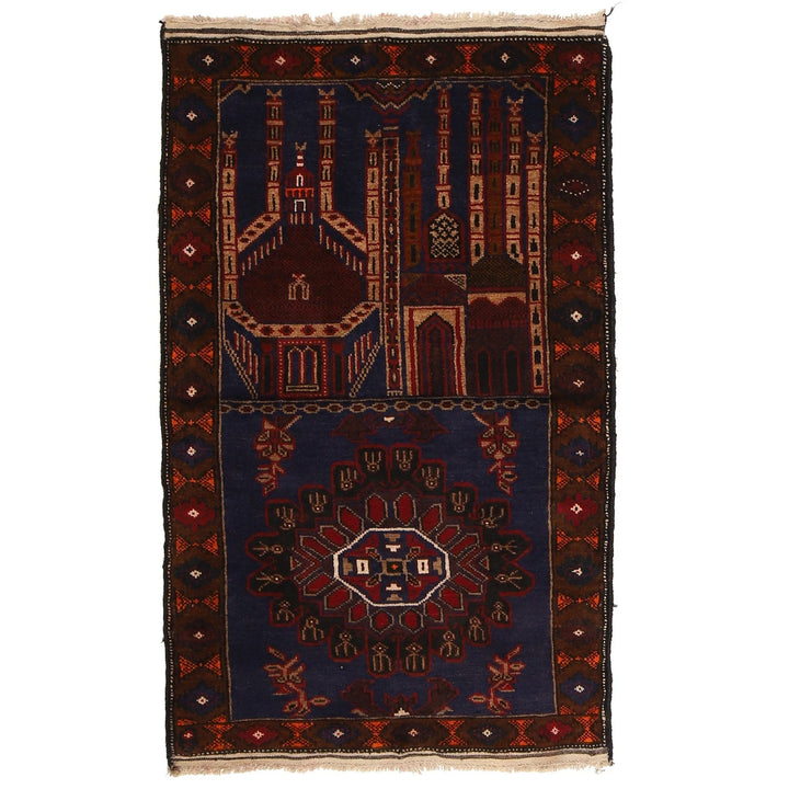 Afghan Prayer Rug 2' 8" x 4' 4" Hand-Knotted | No. AL13369