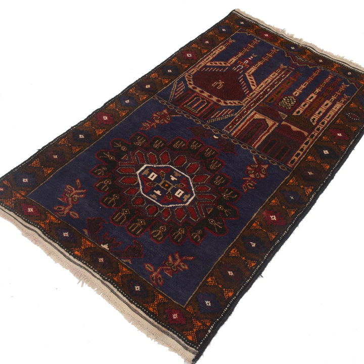 Afghan Prayer Rug 2' 8" x 4' 4" Hand-Knotted | No. AL13369
