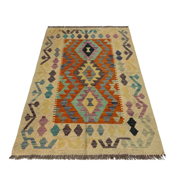 Afghan Vegetable Kilim Rug 2' 8" x 4' 1" Flat-Weave | No. AL134246