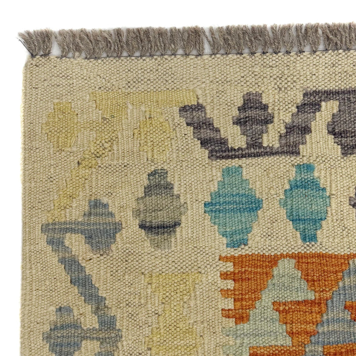 Afghan Vegetable Kilim Rug 2' 8" x 4' 1" Flat-Weave | No. AL134246