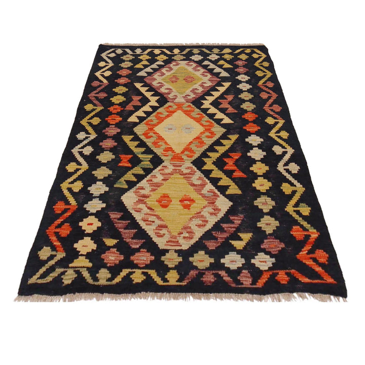 Afghan Vegetable Kilim Rug 2' 9" x 4' 4" Flat-Weave | No. AL13471