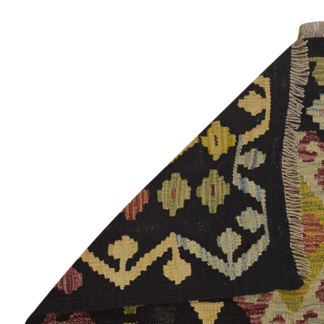 Afghan Vegetable Kilim Rug 2' 9" x 4' 4" Flat-Weave | No. AL13471