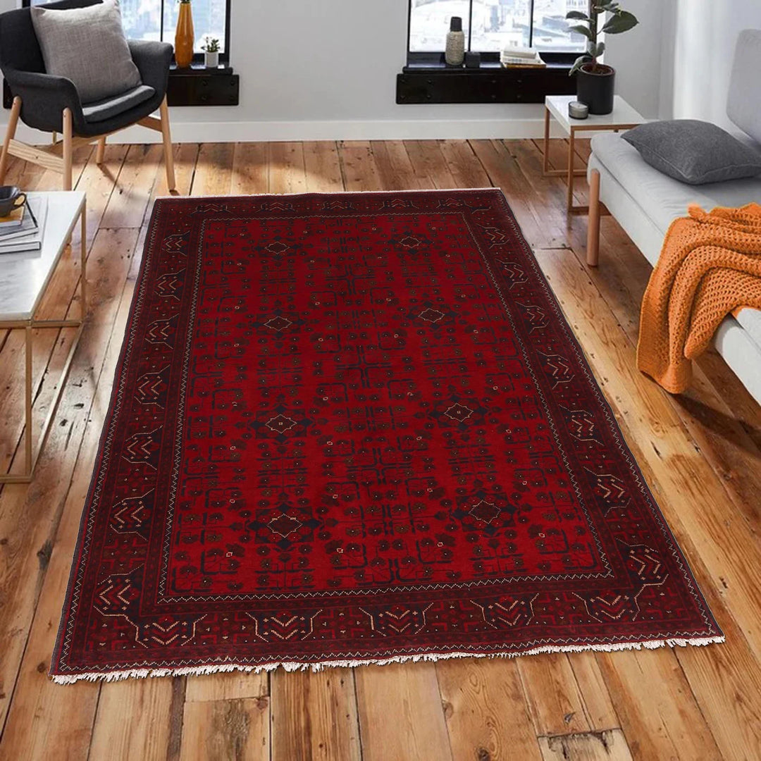 Afghan Khal Mohammadi Rug 4' 9" x 6' 8" Hand-Knotted | No. AL13476