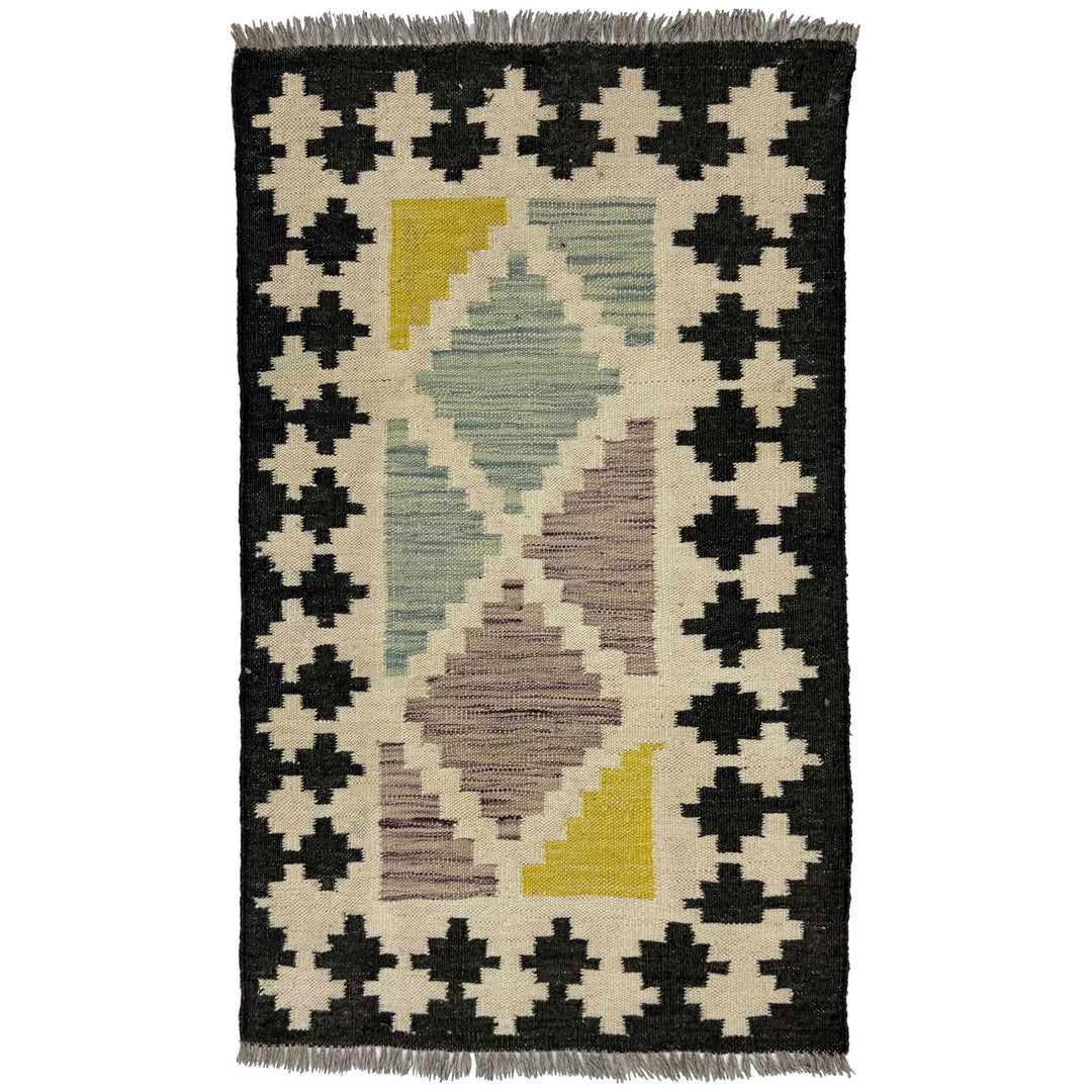 Afghan Vegetable Kilim Rug 2' 0" x 3' 2" Flat-Weave | No. AL135864