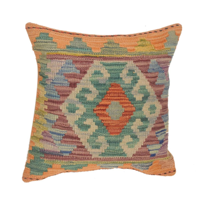 Afghan Kilim Cushion Cover 1' 6" x 1' 7" Flat-Weave | No. AL13669