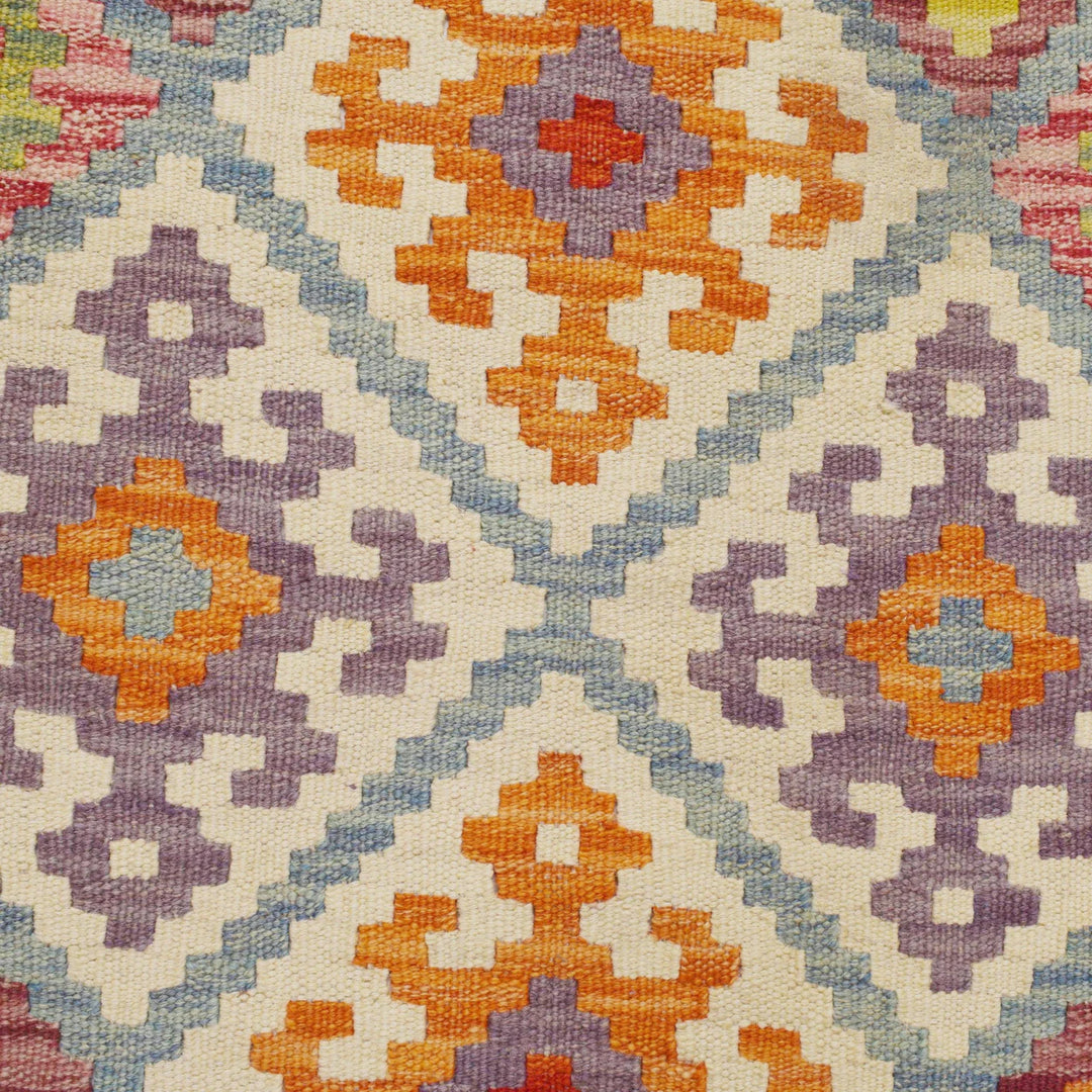 Afghan Vegetable Kilim Rug 2' 10" x 9' 8" Flat-Weave | No. AL13695