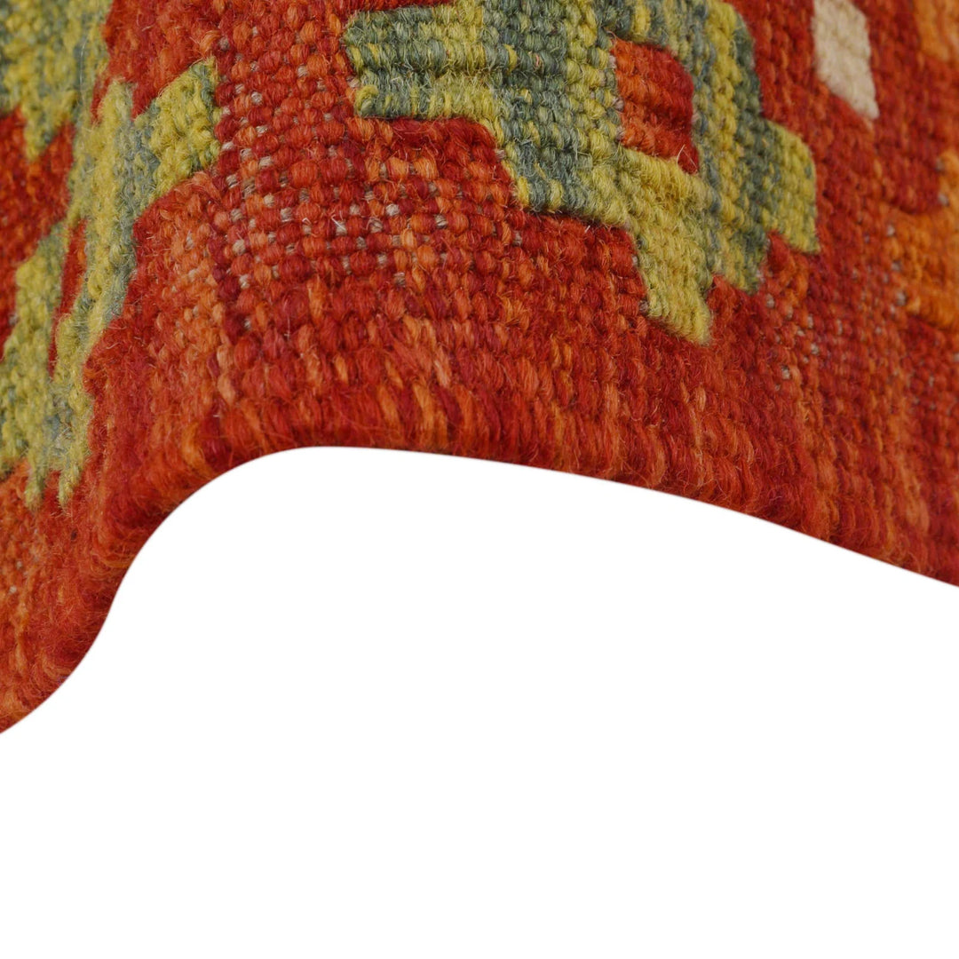 Afghan Vegetable Kilim Rug 2' 10" x 9' 8" Flat-Weave | No. AL13695