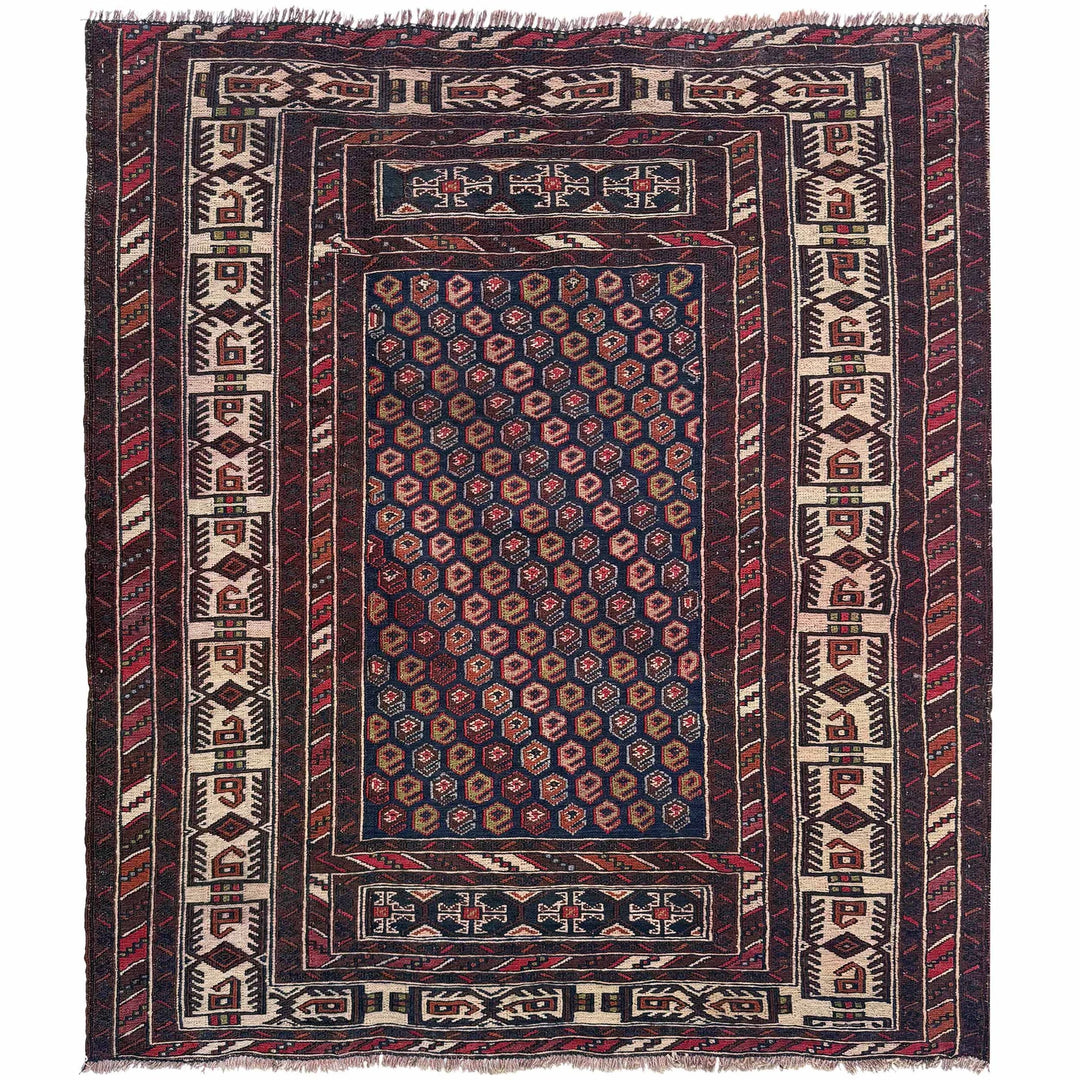 Afghan Maliki Kilim Rug 3'9" x 4'1" Flat-Weave | No. AL13736