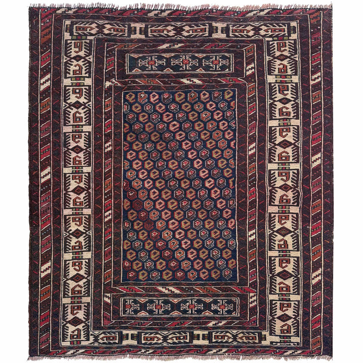Afghan Maliki Kilim Rug 3'9" x 4'1" Flat-Weave | No. AL13736