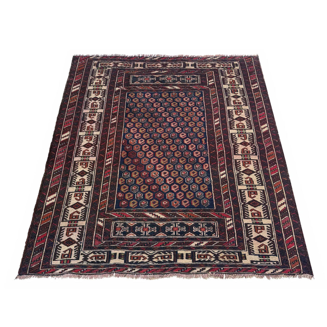 Afghan Maliki Kilim Rug 3'9" x 4'1" Flat-Weave | No. AL13736