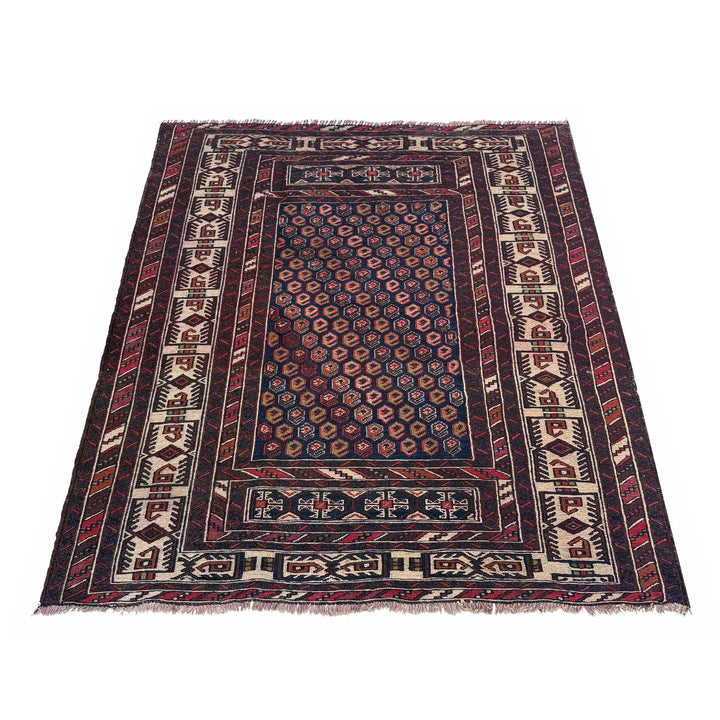 Afghan Maliki Kilim Rug 3'9" x 4'1" Flat-Weave | No. AL13736