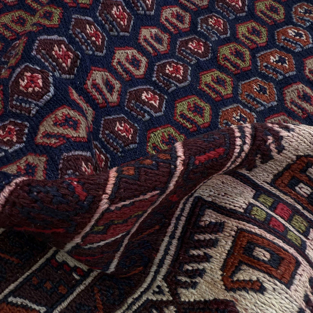 Afghan Maliki Kilim Rug 3'9" x 4'1" Flat-Weave | No. AL13736