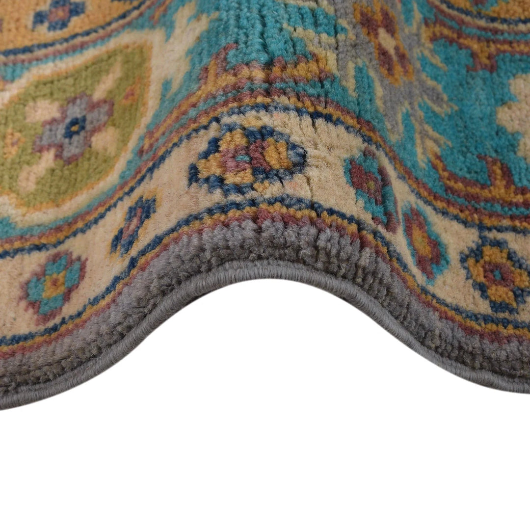Grey Afghan Kazak Rug 3' 10" x 6' 4" Hand-Knotted | No. AL13739